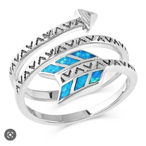 Montana Silversmiths Sterling Sky Fletched Arrow Opal Ring Size 7 MSRP $65 - NEW - Picture 6 of 8